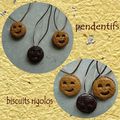 pendentifs biscuits rigolos en fimo