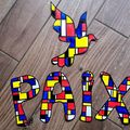 Colombe de la paix inspirée de MONDRIAN