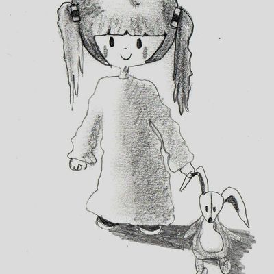 Nanou et son doudou.