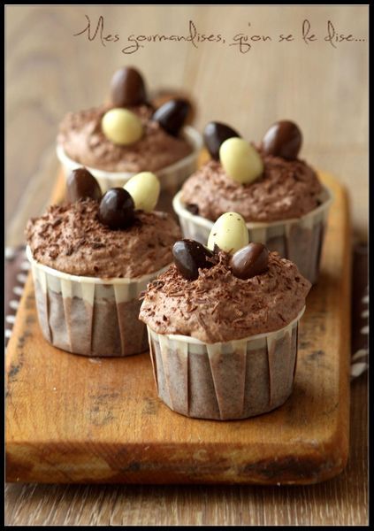 cupcake, cupcake au chocolat, pâques, facile