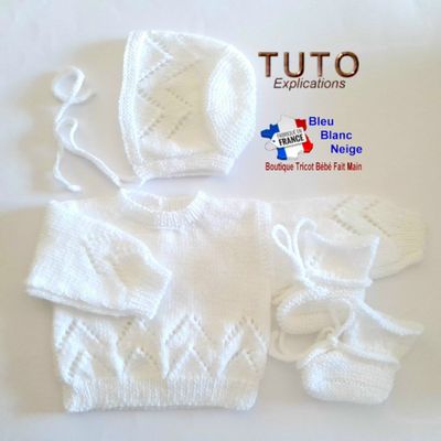 Fiche tricot bébé, modèle patrons à tricoter, layette tricot bb, tuto, explications en pdf