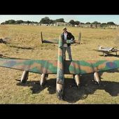 GIANT 1/6 SCALE RC AVRO LANCASTER - 4 X ZENOAH 38cc PETROLS - JACK AT STOW MARIES AIRSHOW - 2024