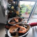 Filet de saumon huile truffée feuille de brick aux champignons noirs et crémés, Joyeux Noël