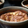 Soufflés d'aubergine au fromage de chèvre