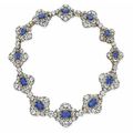 An antique sapphire and diamond necklace, by Biedermann