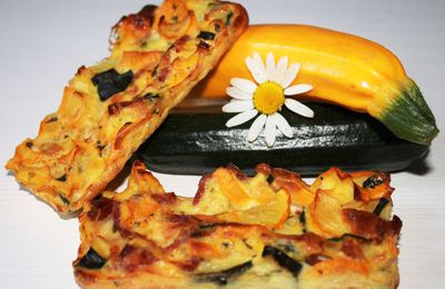 Petits flans de courgettes jaunes & vertes