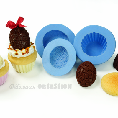 Créer un Cupcake et son oeuf de Pâques (Moule Fimo)