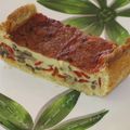 Tarte crottin de chévre poivron et champignons