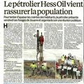 Le Pétrolier Hess Oil vient rassurer la population