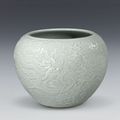 Carved celadon glazed jar, Yongzheng reign