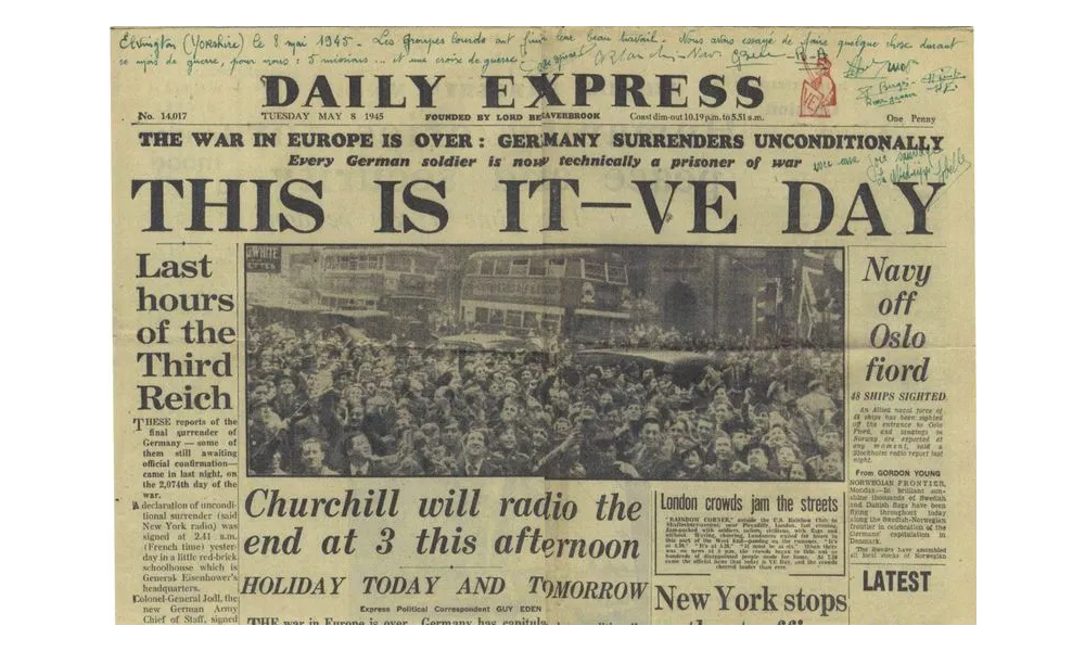 ELVINGTON 8 MAI 1945 - JOUR DE LA VICTOIRE EN EUROPE