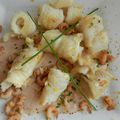 filets de sole, crevettes grises § sauce au Porto