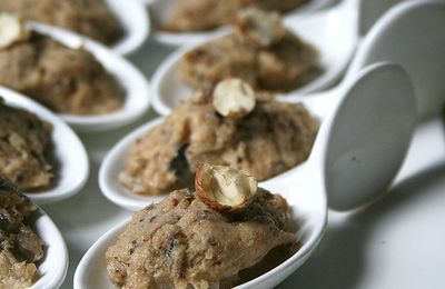 Rillettes de maquereaux à la poire, moutarde et noisettes