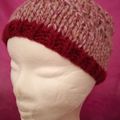 Bonnet rouge et rose chiné pour enfant ! 