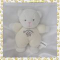 Doudou Peluche Ours Blanc Fleur Grelot Luminou