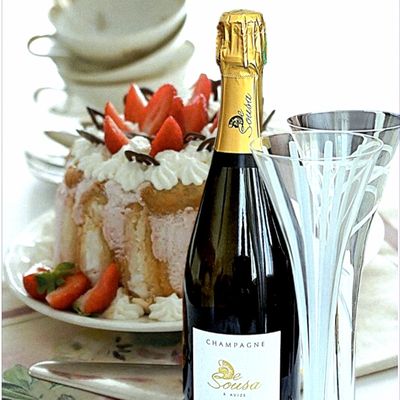 Nouveau partenaire Champagne de Sousa et recette de charlotte aux fraises incroyable!!!