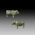An ox-shaped bronze amulet, ‘Hufu', Han dynasty (206 BC-220 AD)