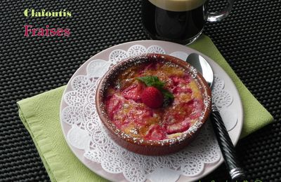 Clafoutis aux fraises et à l'eau de rose, sans gluten et sans lactose