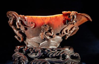 Rhinocaros Horn 'Dragon' Libation Cup, Qing Dynasty, 17th-18th Century