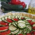 tarte poireau, courgettes, tomates