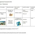 Programme Arc-en-Ciel - Vacances d'automne 2015