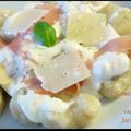 ღ " Miam " Gnocchis sauce Vache qui rit - Jambon fumé et Basilique