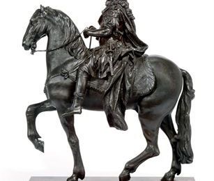 A bronze equestrian model of King Philip V of Spain, attributed to Lorenzo Vaccaro (1655-1706), circa 1705