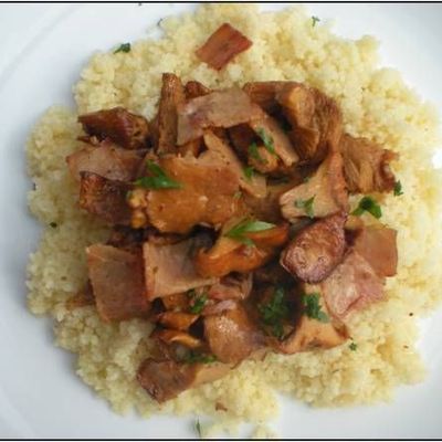Plat Express - Couscous Jambon et Girolles Poelées