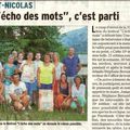 Presse sur l'écho des mots (Article N°1)