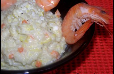 Risotto au mascarpone poireau carotte