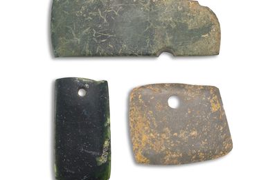 Three archaic jade blades, Shang dynasty (c. 1600 BC–c. 1046 BC)