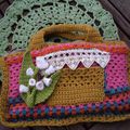 sac en crochet , intérieur doublé en tissu