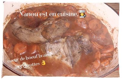 coeur de boeuf braisé et ses carottes