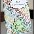Offrir une carte à un enfant malade --> carte grenouille