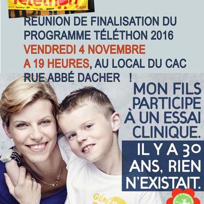 Téléthon 2016 à Courpière, on vous attends ! Réunion de finalisation