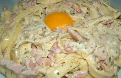 Les tagliatelles à la carbonara