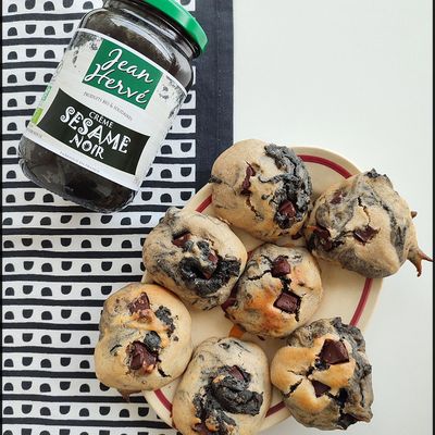 COOKIES MARBRÉS À LA CRÈME DE SÉSAME NOIR