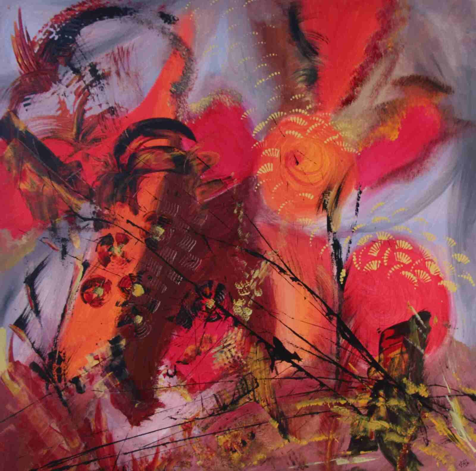 Flamboyant-acryl 2016 - 80 X80 cm (n°108)