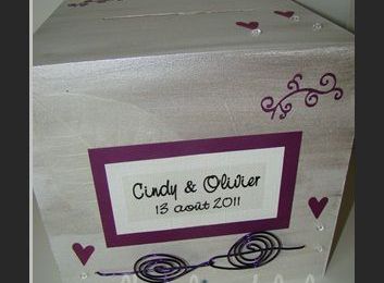 urne de mariage personnalisee "cindy et olivier"