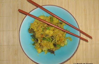 Wok de thon aux vermicelles de riz