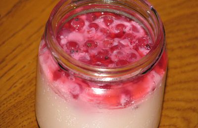 Yaourts aromatisés à la fraise et aux groseilles