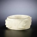 A chicken-bone jade cylindrical tube, cong, Western Zhou Dynasty (1050-771 BC)