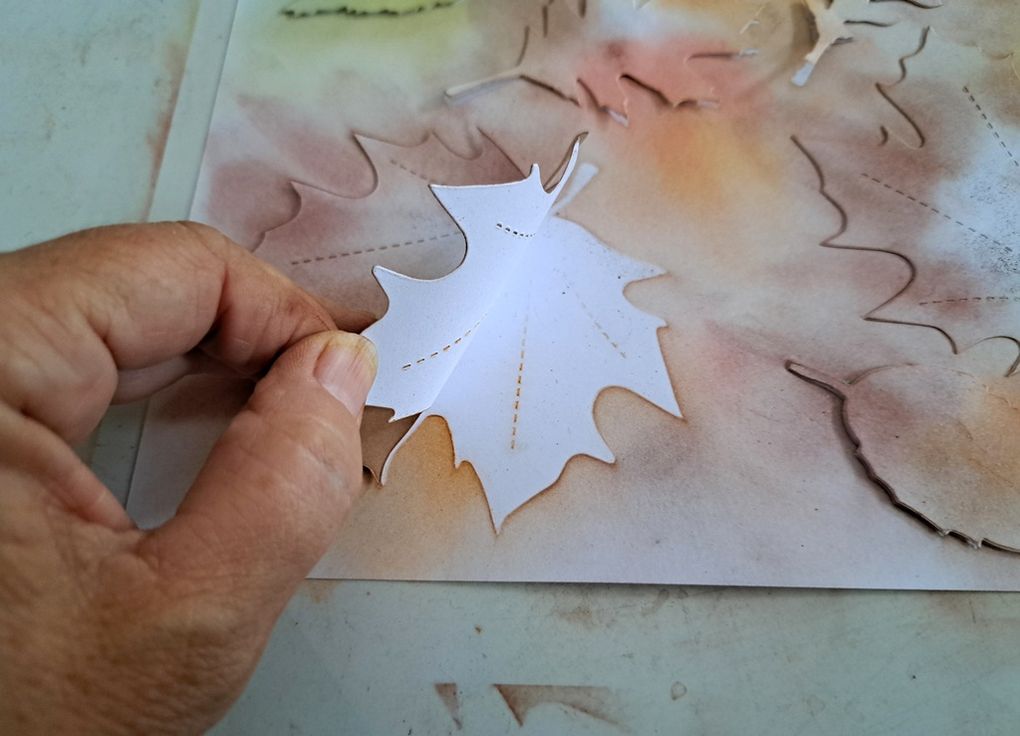 Avec différentes feuilles d'arbre, sans les déplacer