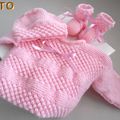 TUTO tricot bébé TROUSSEAU brassière, bonnet, chaussons bb