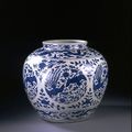 Wine jar, Porcelain painted in underglaze cobalt blue. Ming dynasty, Longqing mark and period (1567-1572)