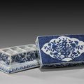 Ming Dynasty, Wanli Mark and of the Period, blue and white porcelain box