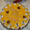Gâteau aux amandes et aux pêches spécial fêtes des grands mères!!