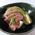 Canard au fenouil, sauce gingembre et miel