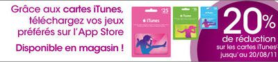 Promo cartes iTunes chez GAME