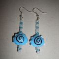 Blue swirl earrings